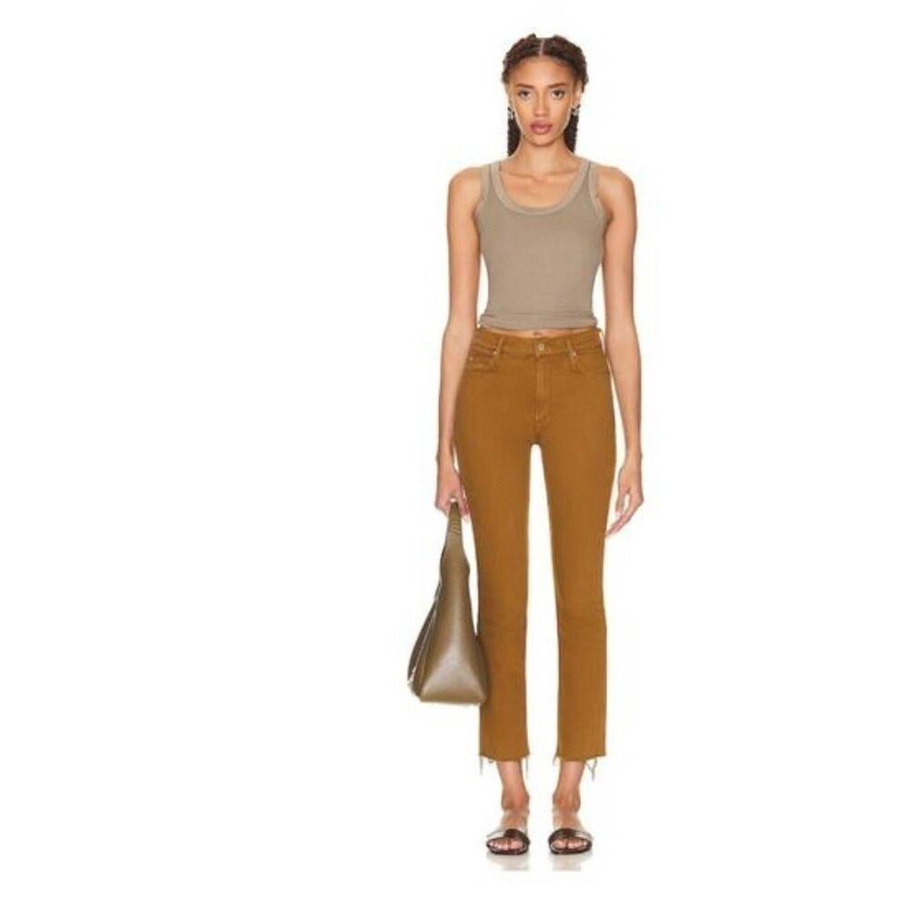 MOTHER Jeans Womens 25 US 2 Dazzler Ankle Fray Denim Play Date Brown